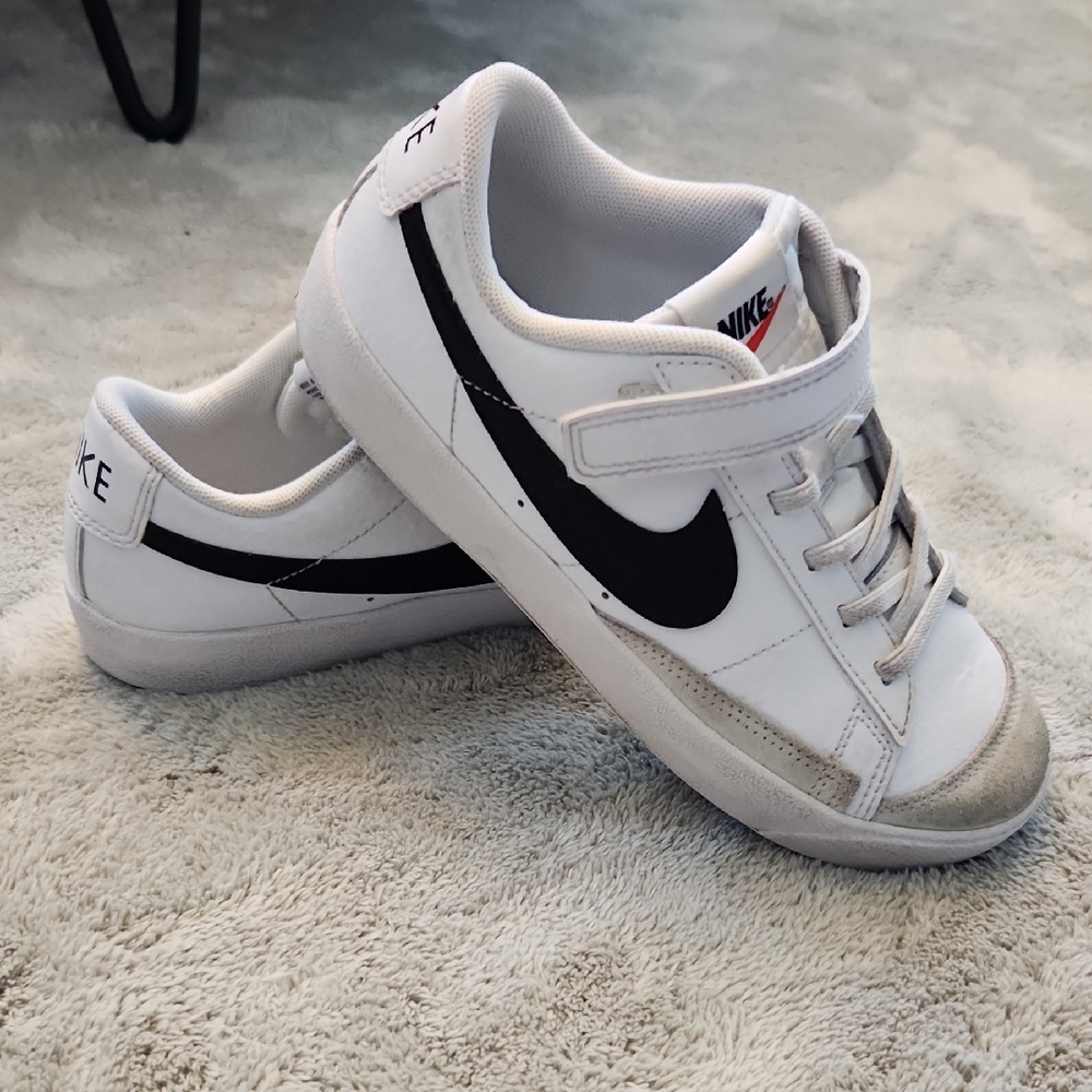 Kids Nike White and Black Athletic Shoes